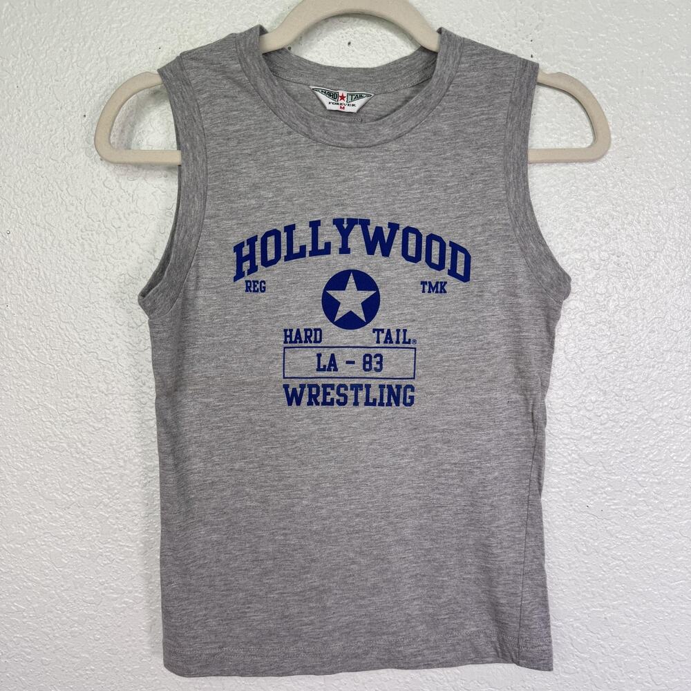 Hard Tail Forever Y2K Tank Top Womens Medium Hollywood LA Wrestling Graphic Grey